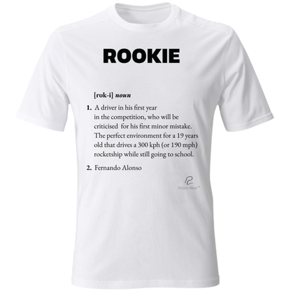 Rookie Driver TShirt Unisex Bianca Fronte