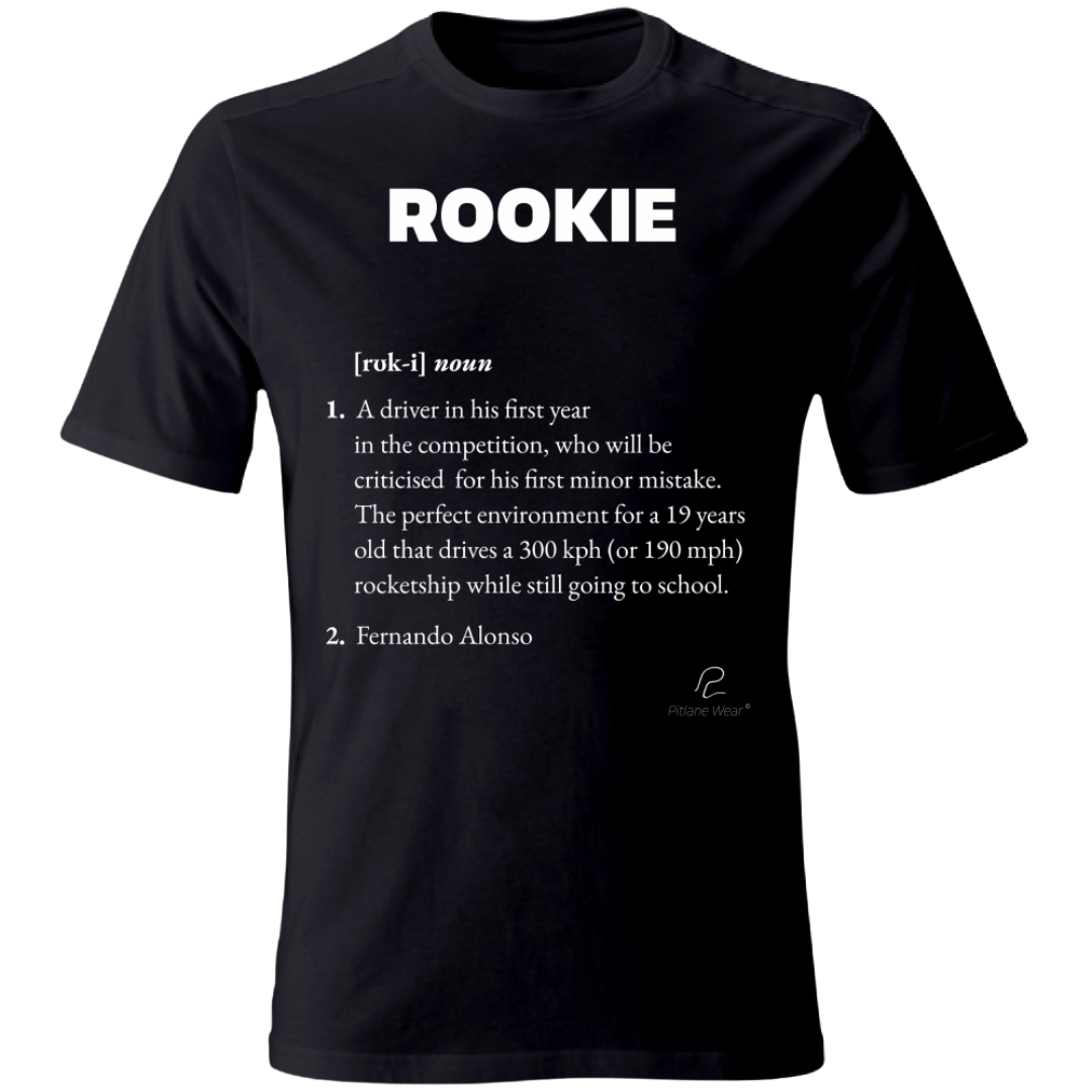 Rookie Driver TShirt Unisex Nera Fronte